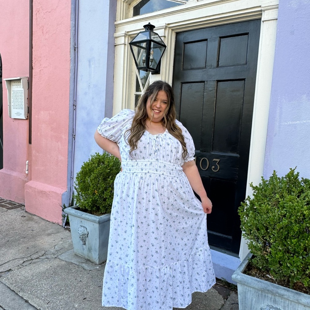 Macy’s “And Now This” Brand Floral White Dress